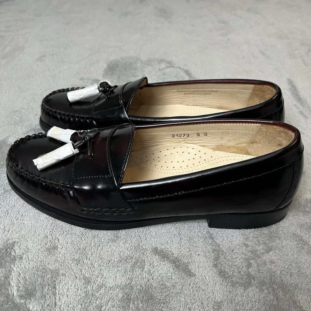 Kirkland Signature American Vintage All Leather Shoes Burgundy Loafers Men's 8 D